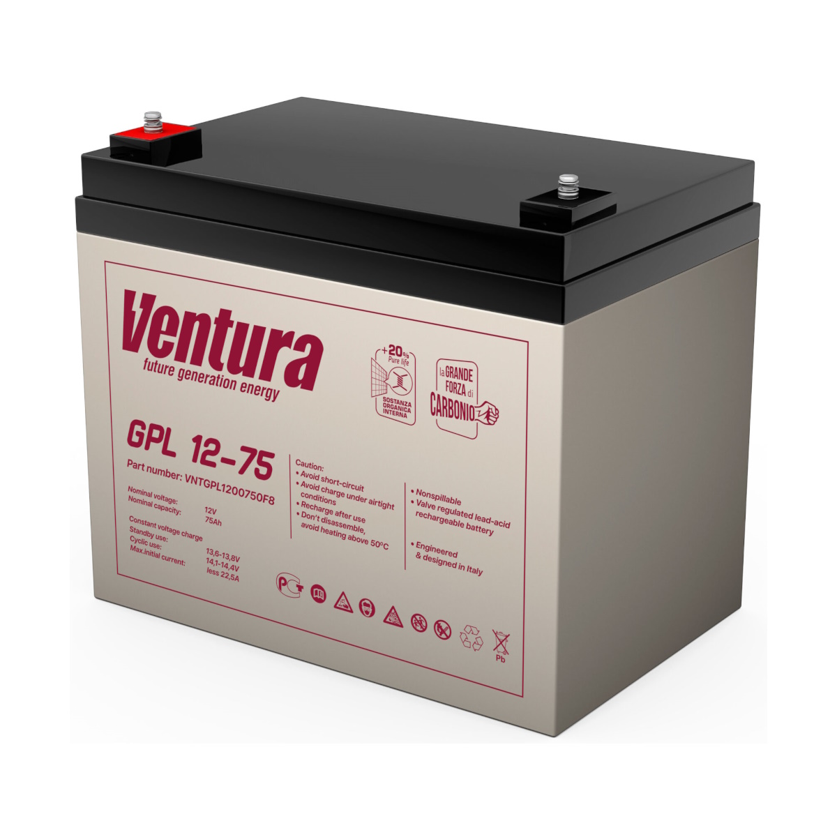 Аккумулятор Ventura GPL 12-75 (12В | 80Ач) Аккумулятор Ventura GPL 12-75 (12В | 80Ач)